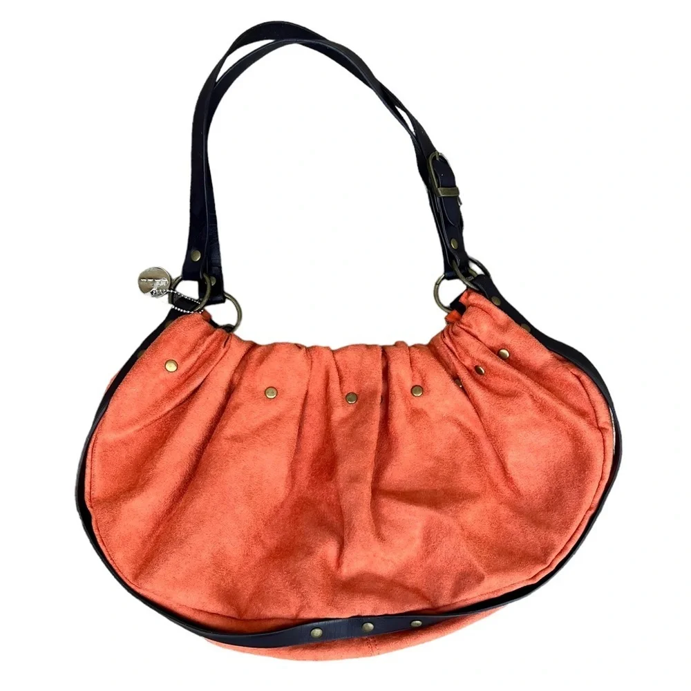 Lulu Boho Faux Suede & Leather Hobo Shoulder Bag with Chain and Bead Detailing - Picture 3 of 5